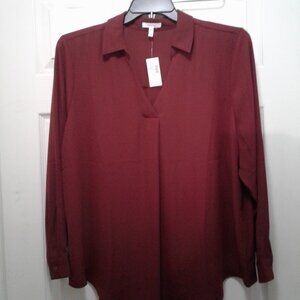 Maurices 1X Maroon Long Sleeve Shirt